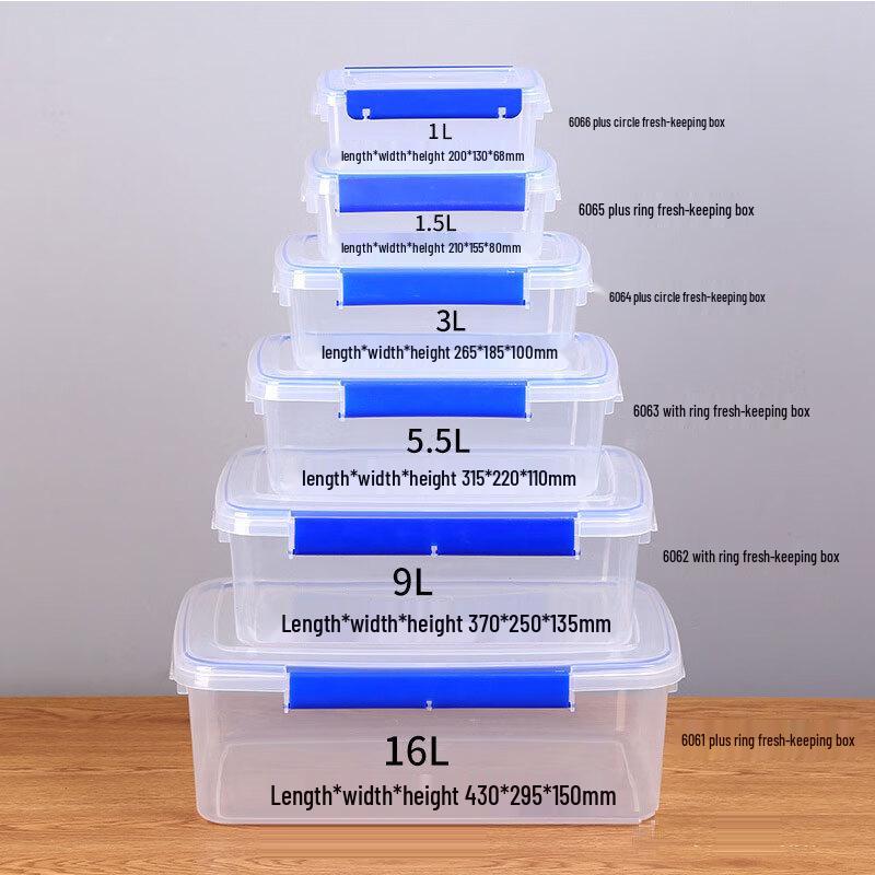 1.5L Transparante Plastic Voedselopbergcontainer