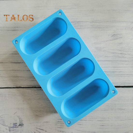 2Pcs Hot Dog Bun Pan Mold Silicone Hot Dog Bun Molds Non Sticky Heat Proof Baking Pan Bread Mold Kitchen Tools