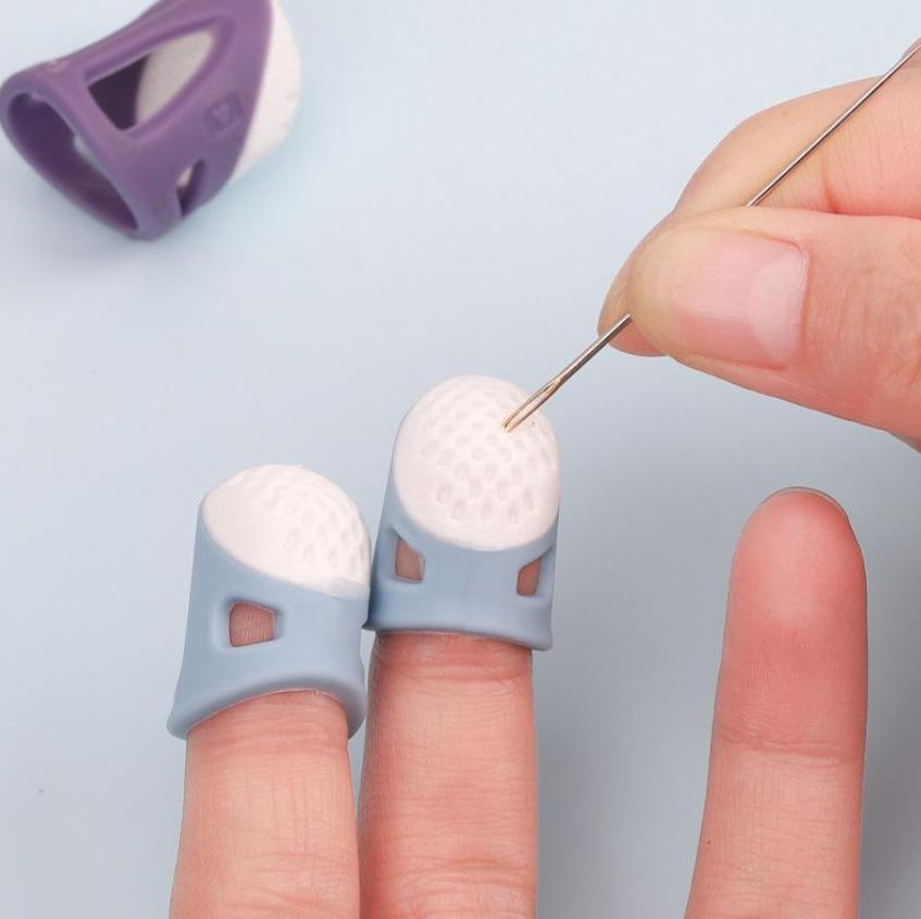 Hand Cross-stitch Anti-stick Finger Cover Silicone Sewing Thimble Anti-slip Finger Protection