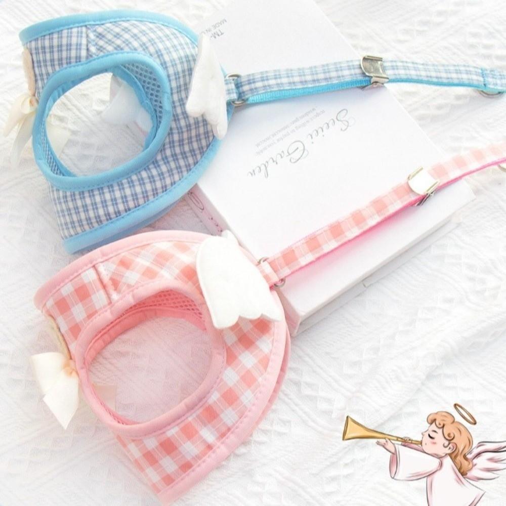 Breathable Cat Dog Harness Set Adjustable Cat Leash Cute Dog Traction Rope Walking