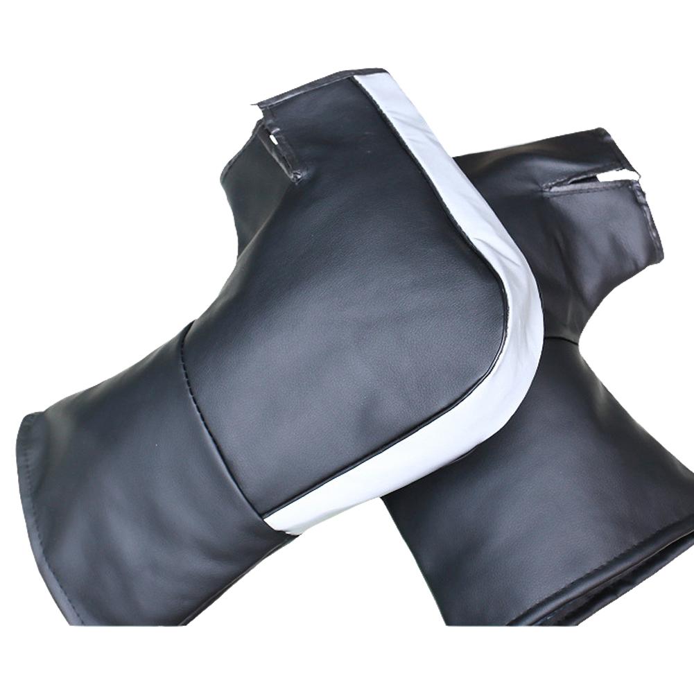 1 Pair Winter Motorcycle Fleece Thickened Handlebars Outdoor Night Waterproof Windproof Handlebar Warm Cover Reflective Strip