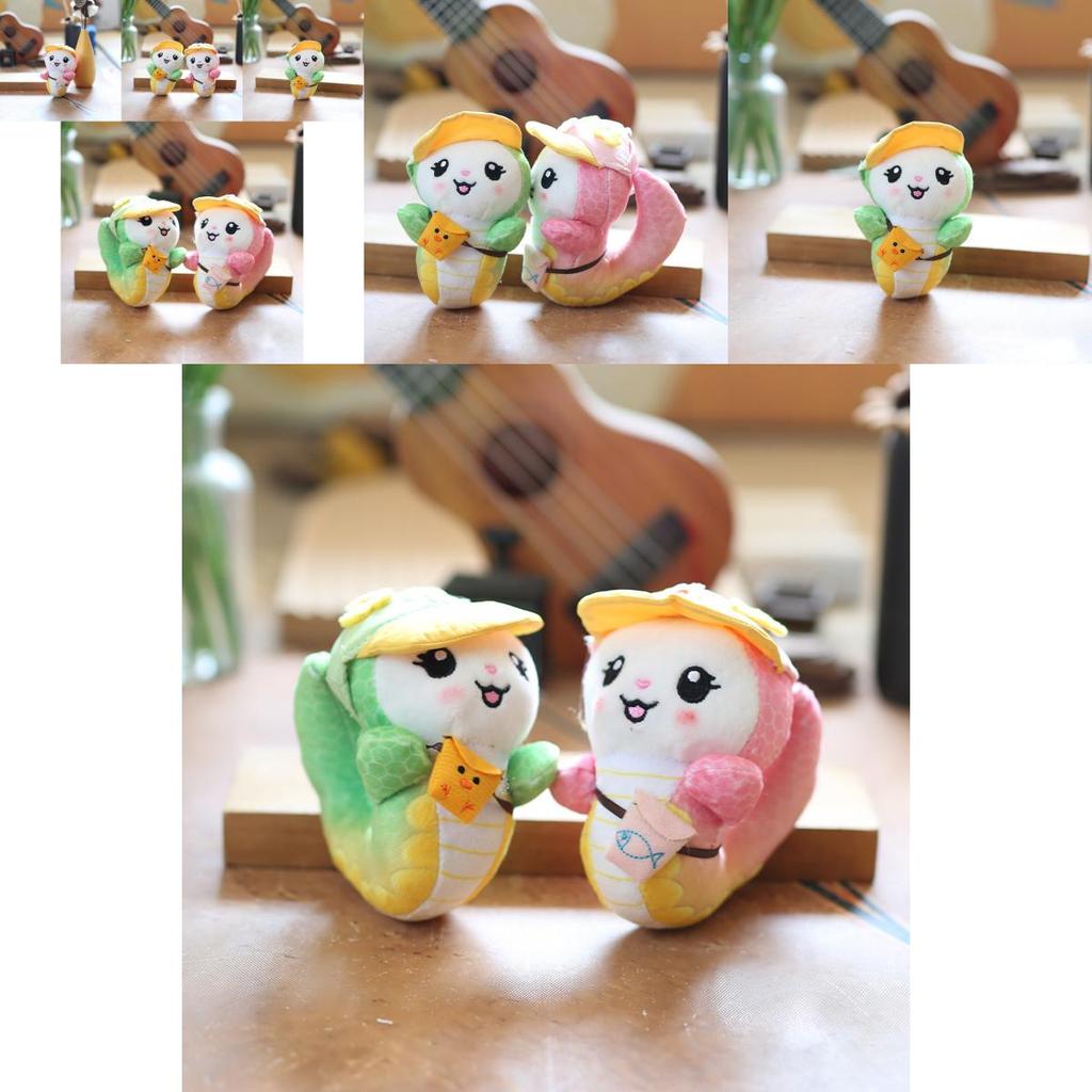 Entzückendes Süßes Baby-Drachen-Stofftier Schlüsselanhänger Weicher Kurzer Plüsch Gefüllte Schlangenpuppe