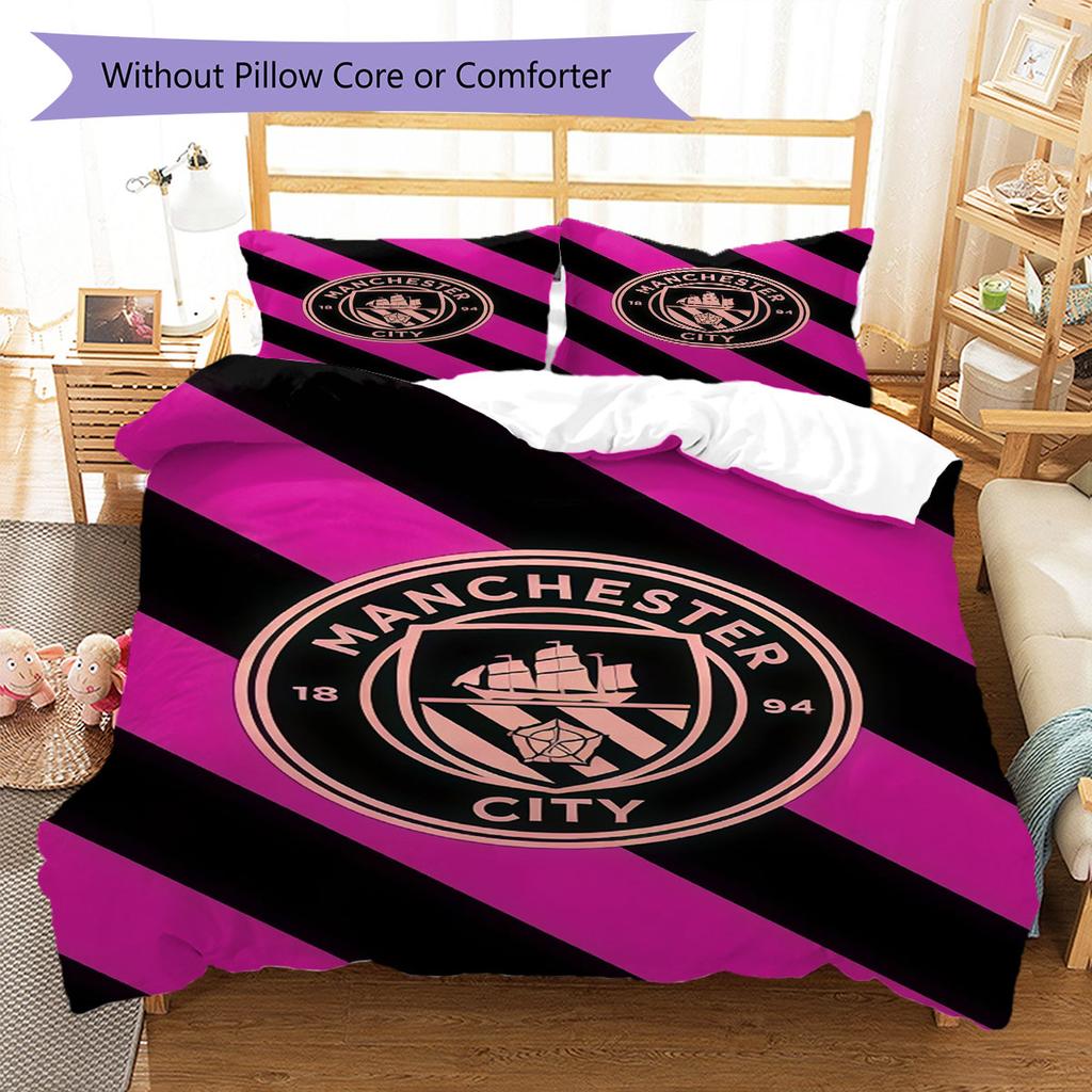 Morbida Coperta MCFC Set Biancheria da Letto Trapunta Copripiumino Federa Decorazione per la Casa Regalo di Compleanno (1 * copripiumino + 2 * federa, senza nucleo)