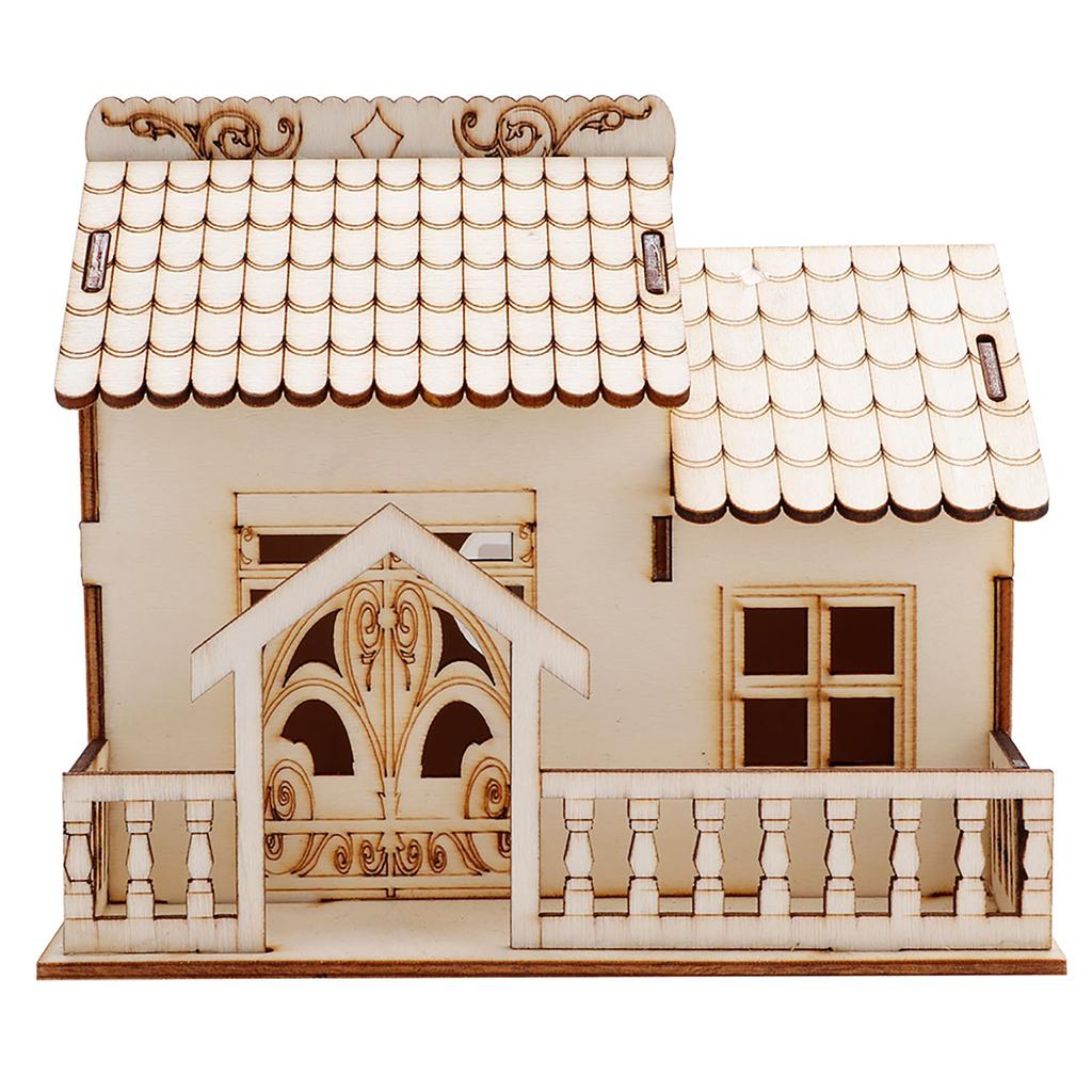 Miniature Villa Money Coin Storage Box Money Bank House Model Home Decor(Triangular Gate)