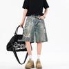 Neueste Sommer locker sitzende Denim-Mittelhosen Herren Fried Salt Street 5-Punkt-Hosen