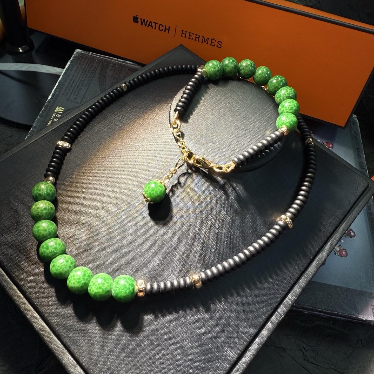 

Vintage intangible cultural heritage vintage material fashion and versatile simple loose bracelet necklace set Bracelet