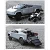 1/32 Tesla Cybertruck Toys Off Road Vehicle Die Cast Model Car Sound & Light Beach Motorcycle Hobby Collectible Birthday Gift for Boy