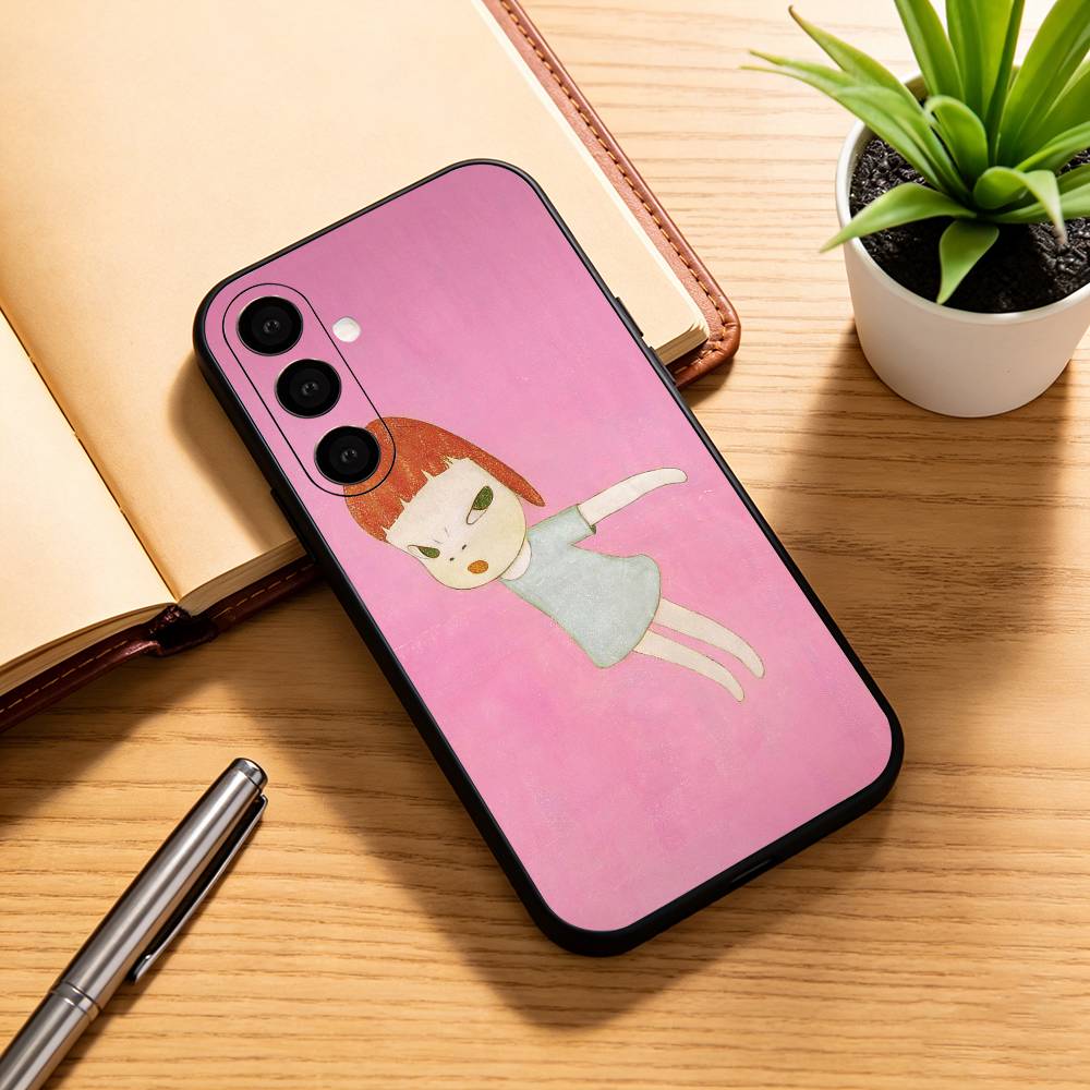Cute Y-Yoshitomo N-Nara Phone Case For Samsung Galaxy A73,A72,A71,A70,A53,A52,A51,Soft Silicone Black Cover