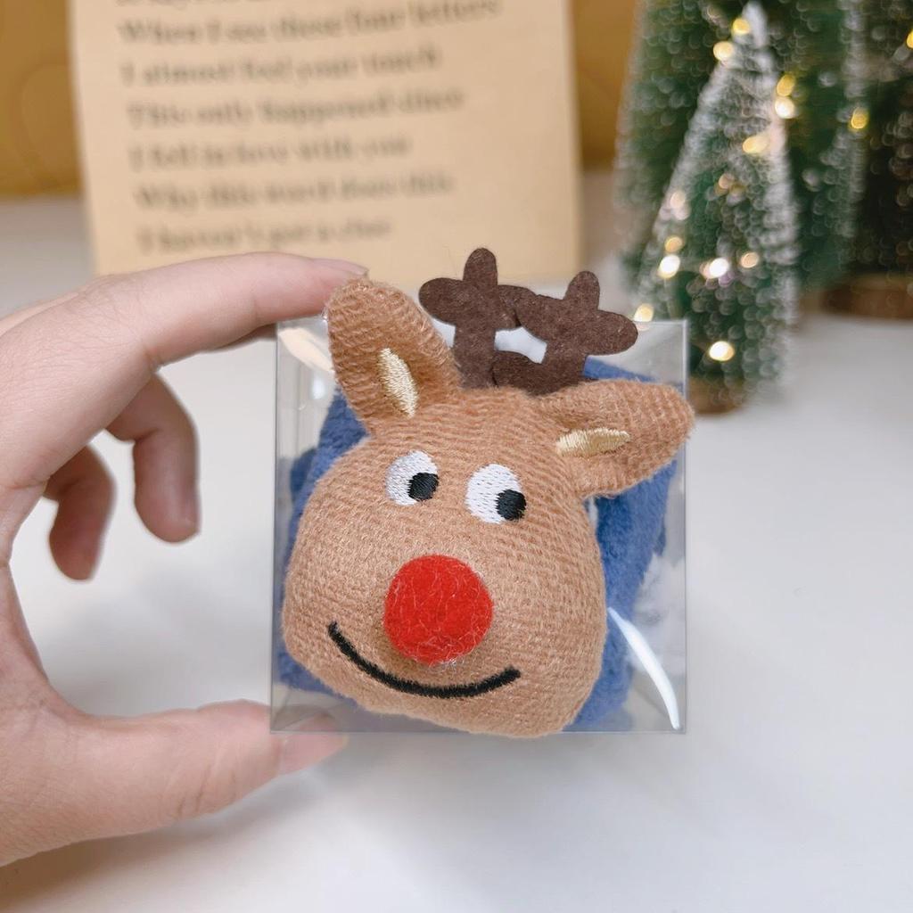 Cartoon Coral Fleece Hanging Hand Towel - Absorbent Christmas Gift for Kitchen & Bathroom