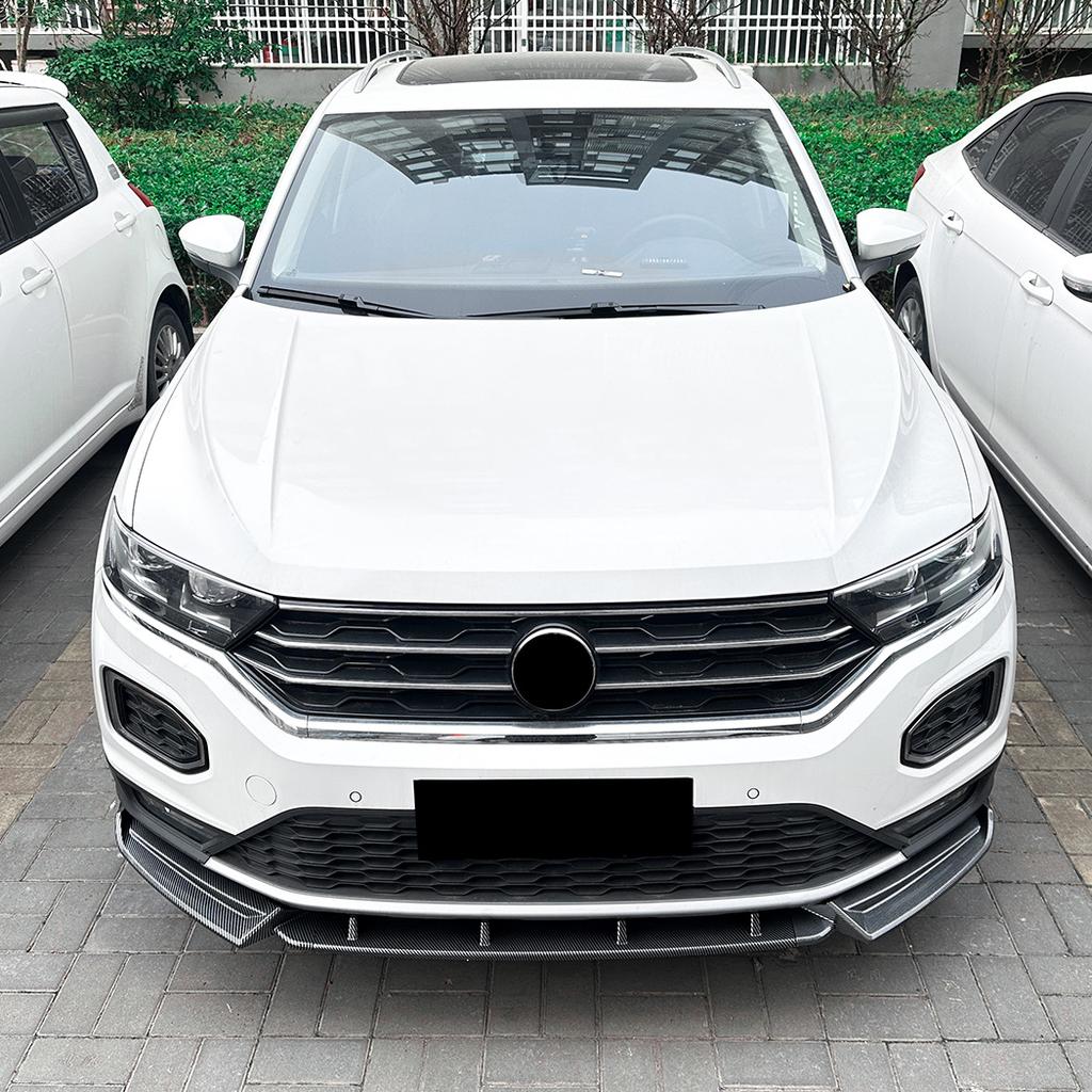 Car Front Bumper Lip Spoiler Diffuser Splitters BodyKit Aprons Cover Guard Trim For Volkswagen T-Roc Standard Edition 2018-2022