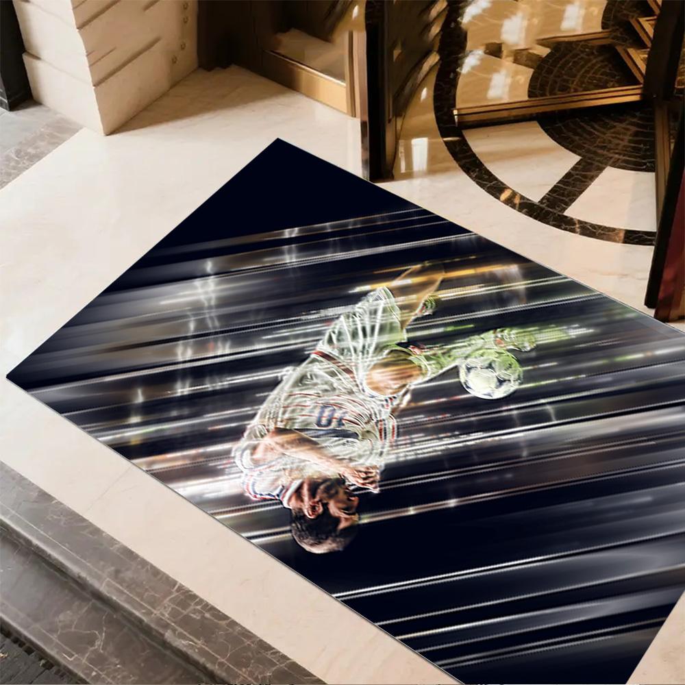 Soccer Player Action Area Rug Perfect for Balcony Hallway Playrooms Dining Room Antislip Carpet Office home decor Spiritual Gift