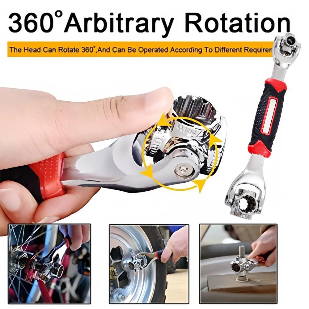 Universal Wrench 52 in 1 Socket Wrench Tool with Multifunction 360 Degree Rotating Head, Tool Kit for Home and Car Repair