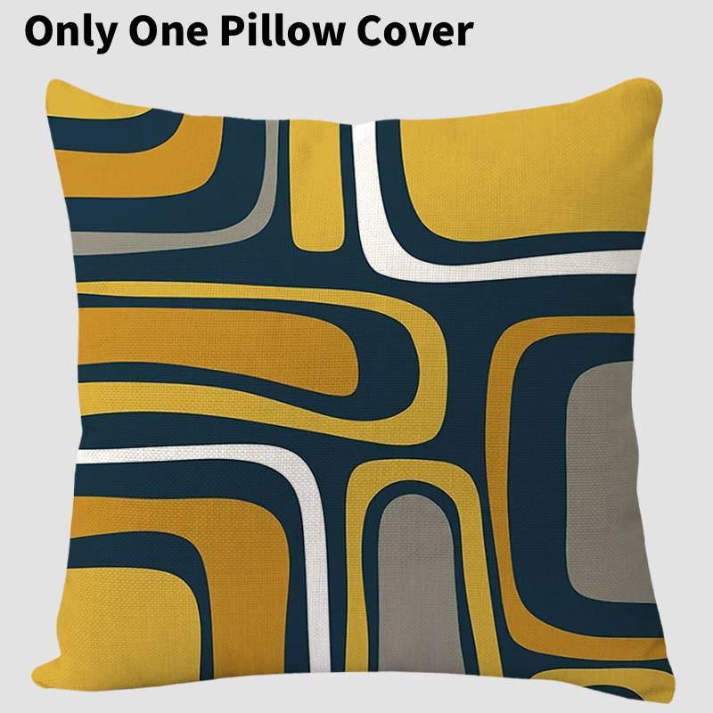 Geometric Linen Pillow Cover For Living Room Sofa Decor With Vintage Design