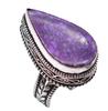 Charoite Natural Gemstone Antique Silver Plated Ring US Size-7 A 547