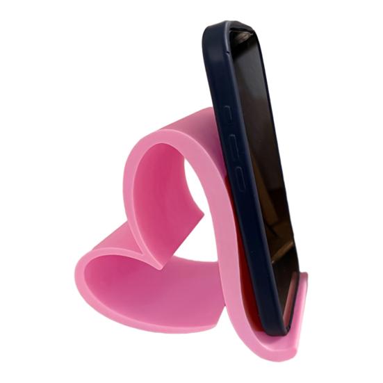 

Подставка для телефона в виде сердца 3D-печать Держатель для мобильного телефона в форме сердца для смартфонов, планшетов, Kindle Романтичный настольный аксессуар для дома, офиса, прикроватной тумбочки розовый