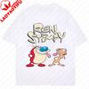 La T-shirt Ren & Stimpy Anni '90 Retrò Nickelodeon Commedia Vintage Cotone Grafica Manica Corta Magliette Divertente Cartone Animato Tema Y2k Top