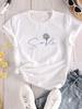 Flower & Letter Print Crew Neck T-Shirt Casual Short Sleeve T-Shirt for Summer Women's Clothing Comfortable Soft Creative Tops