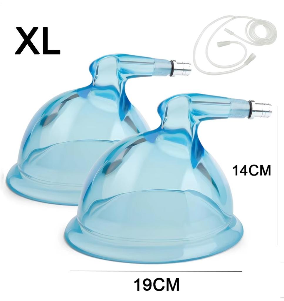 Colombian Cups for Buttocks Enlarger Treatment Buttocks Lift Vacuum Cupping Sucker Therapy Accessories 2 Cups W/ Y Shape Pipe