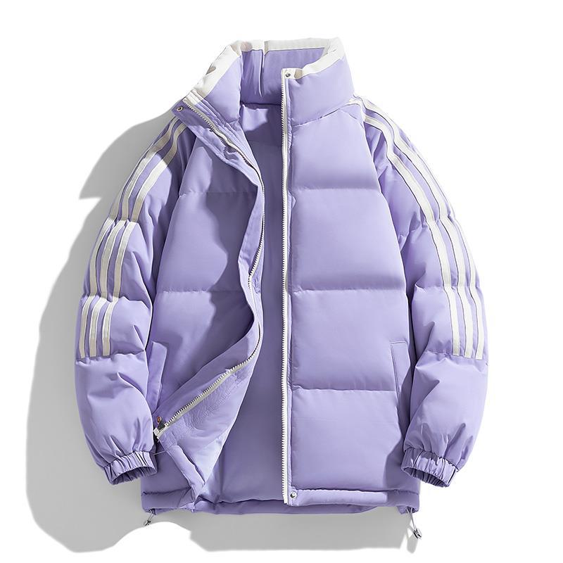 Striped Hooded Cotton-padded Coat Men's Winter New Loose High Street Fashion Youth Casual Warm Cotton Jacket