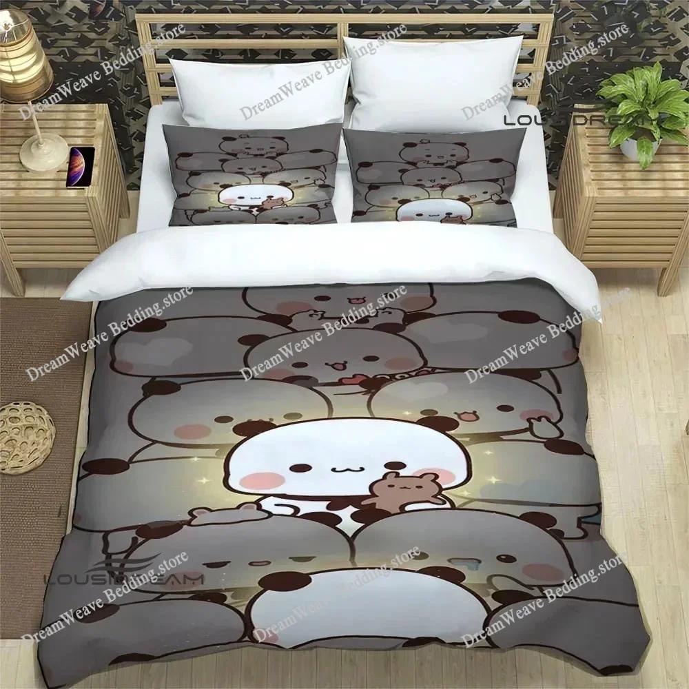 Cute Cartoon Bear Printed Bedding Sets Exquisite Bed Supplies Set Duvet Cover Bed Comforter Set Bedding Set Luxury Birthday Gift
