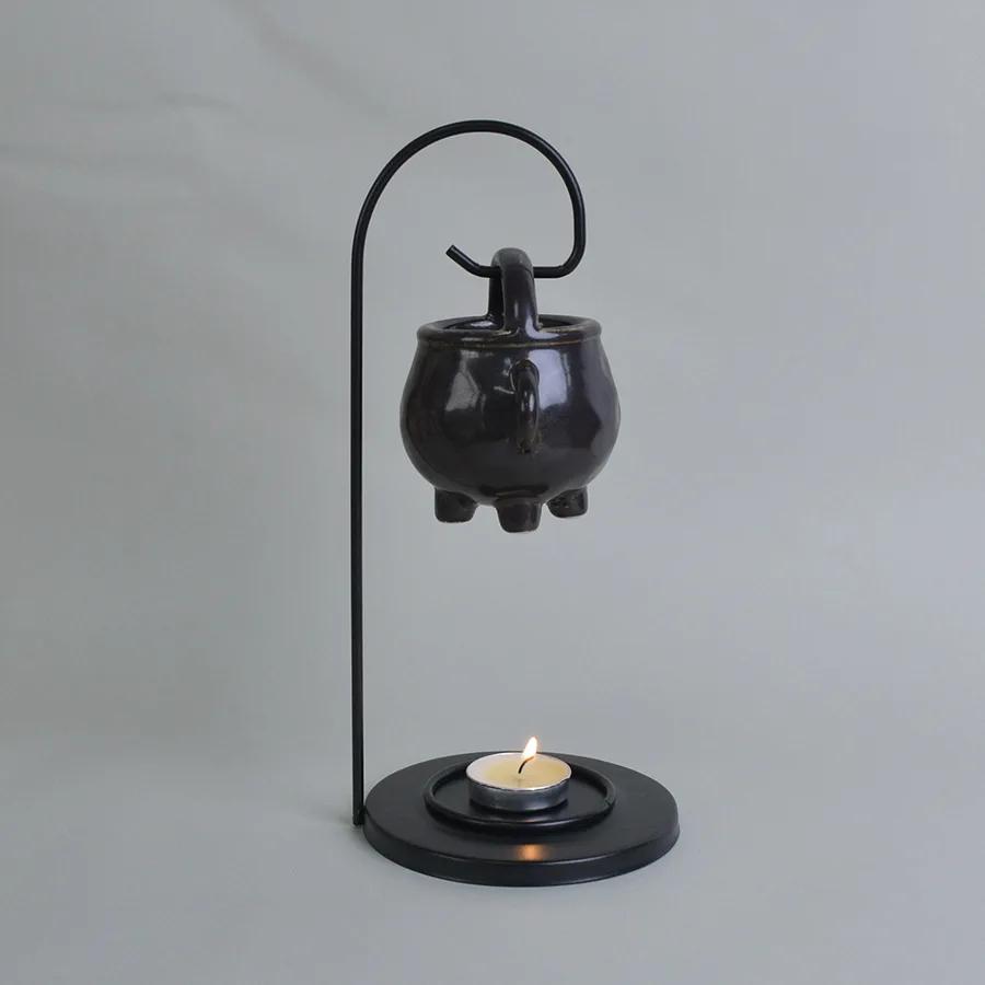 1pc Essential Oil Burner with Iron Hook, Ceramic Aromatherapy Decor, Indoor Fragrance Ornament (Without Incense)