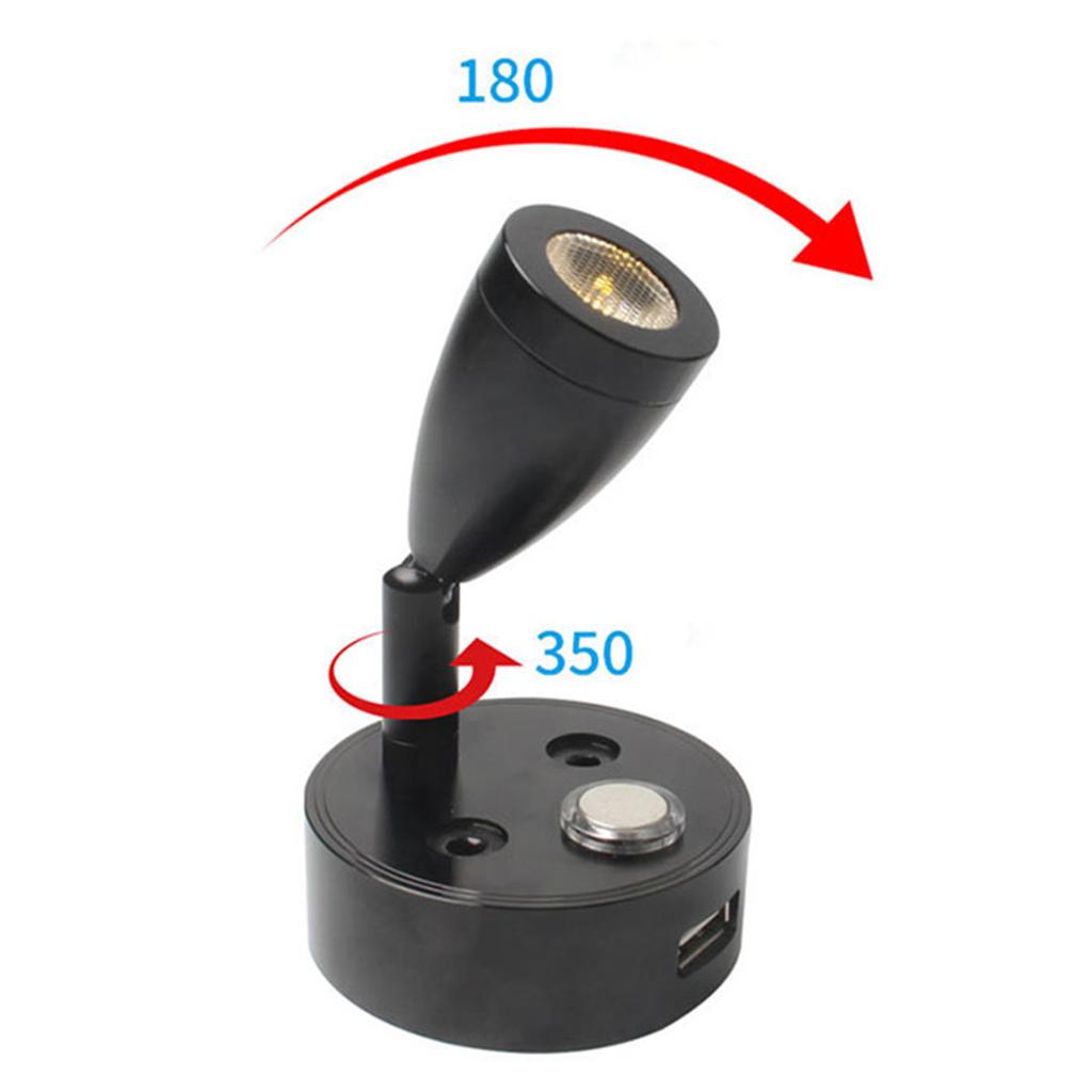 4000K DC10-30V LED Touch Dimmable Reading Light RV Bedside Wall Lamp with USB Charging Port for Camper Van Truck Boat Lighting