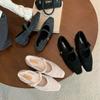2025 spring and autumn new fashion versatile women winter wear thick heels Mary Jane single shoes velvet cotton shoes fairy night