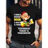 Funny Graphic T-Shirt, Classic Soft Cotton Unisex Tee with 'I Only Drink Beer' Slogan, Short Sleeve Menswear for Casual Party Wear