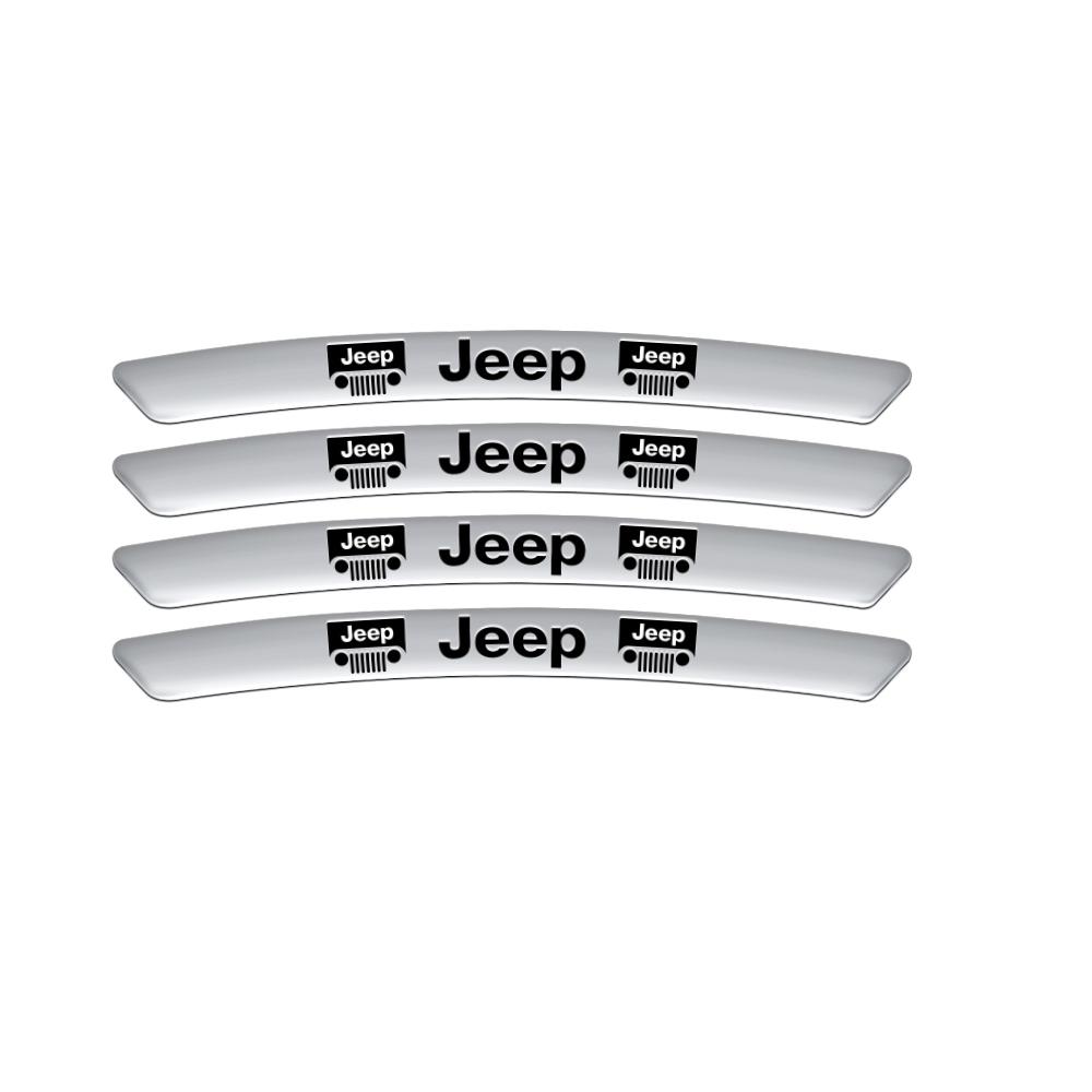 4pcs Aluminum Car Badge Wheel Rims Sticker Auto Refit Accessorie For Jeep Renegade Wrangler JK Patriot Trail Hawk Commander JPB