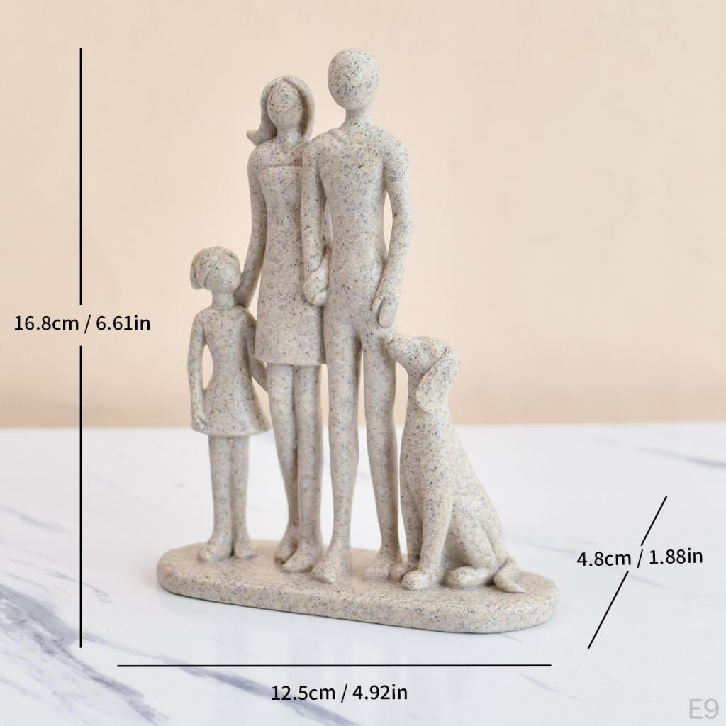 Paar und Hund Skulptur Statue Sammlung Moderne Familienfiguren Heimdeko für Bücherregal Geschenk