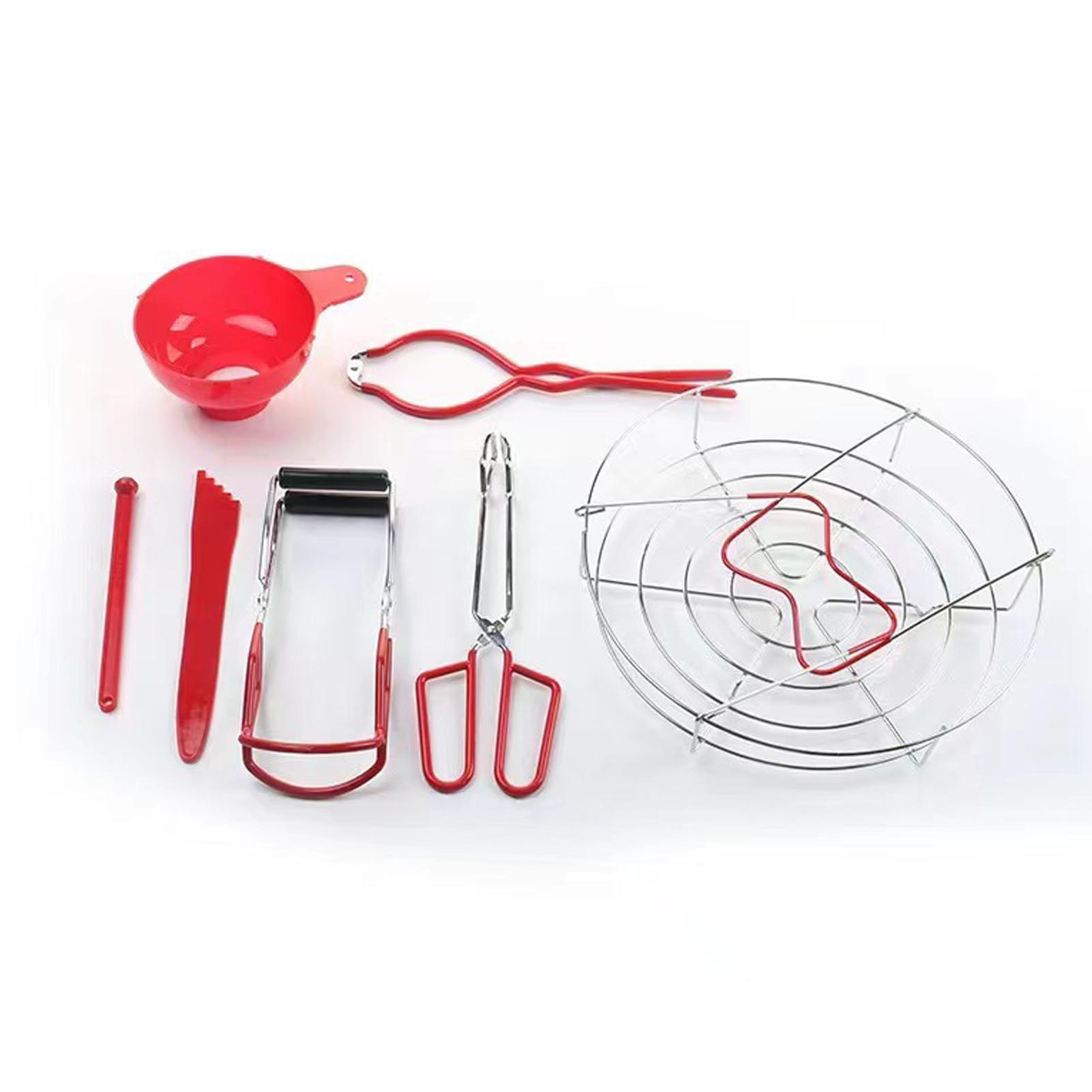 

Підйомник банки з нержавіючої сталі з ручкою-ручкою Щипці для підйому банки Затискач для банки Термостійкість Анти-затискач Підйомник скла для банки Mason червоний