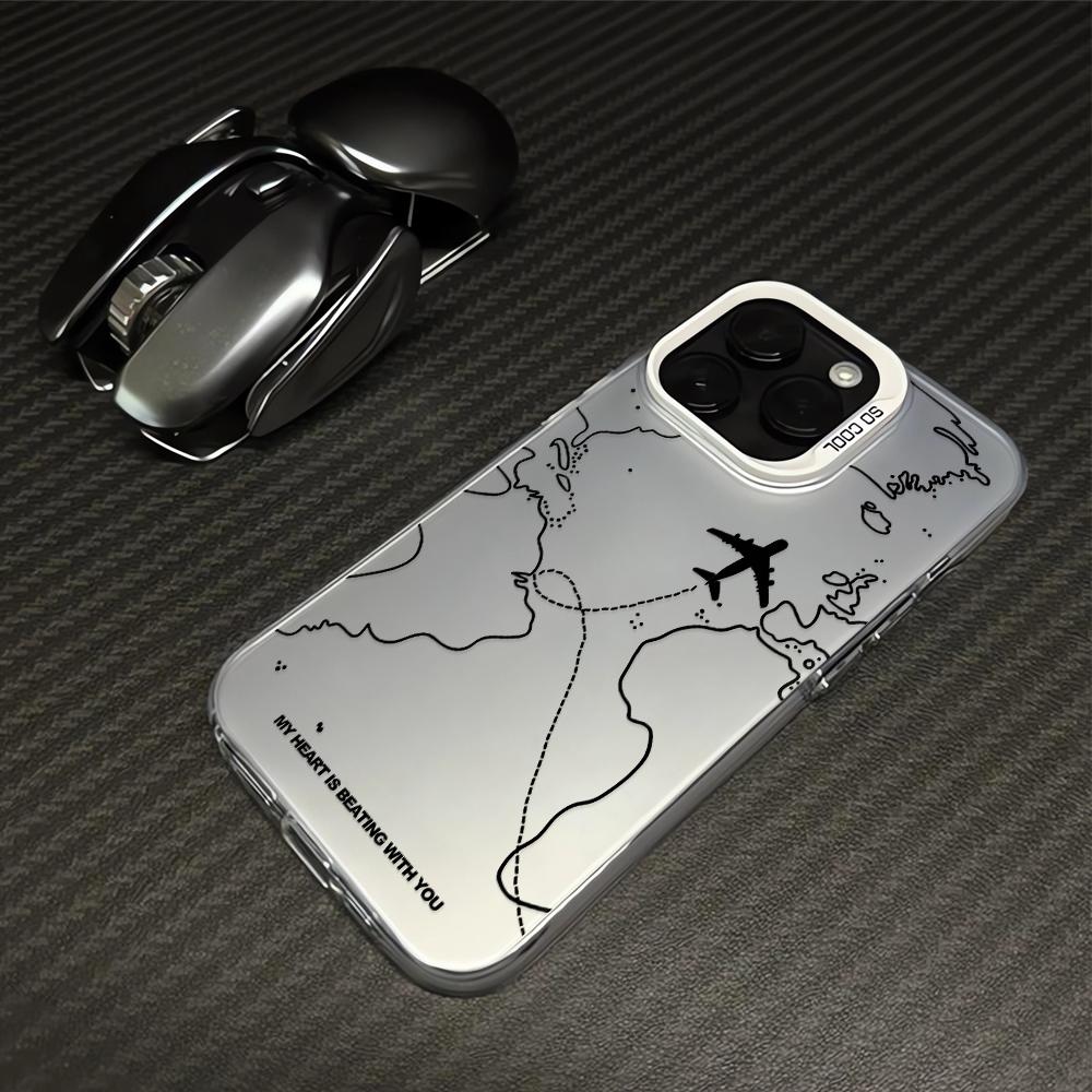 Travel-nspired Airplane Route Desian Phone Case For iPhone 15 14 13 12 11 16 Pro Max 16E 7 8 Plus X XR XS SE2 Soft Cover