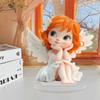 European Style Adorable Angel Wing Figurine Crafts, Creative Girl Memorial, Cherub Sculpture Desktop Decor Wedding Gifts, Home Tabletop Decorations,