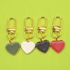 Heart-Shaped Geometric Enamel Couple Keychain