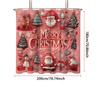 1Pc Imitation Relief Pink Santa Claus Print Waterproof Shower Curtain Partition Privacy Hanging Curtain 12 Hooks Multiple Sizes