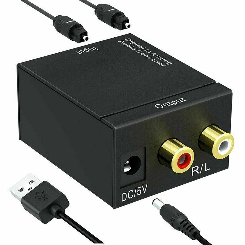 Optical Coaxial Toslink Digital To Analog Audio Converter Adapter Rca L/R 3.5Mm