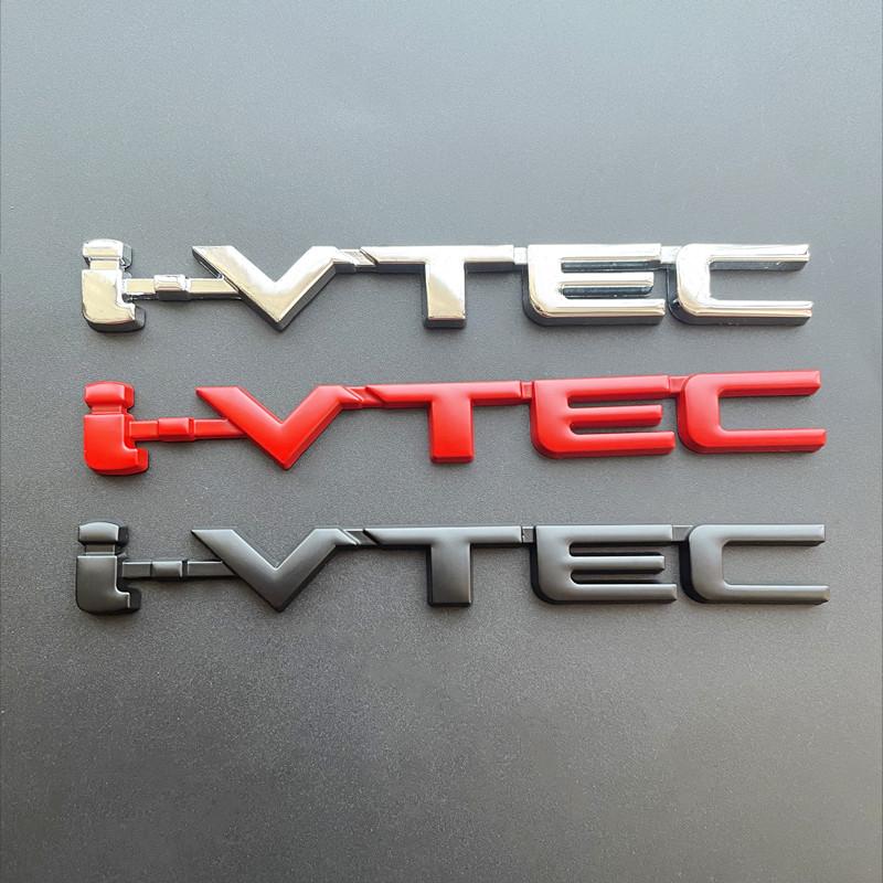 3D Chrome Metal Car Letters Rear Trunk Badge Emblem IVTEC Logo I VTEC Sticker For Honda City Civic Accord Jazz CRV  Accessories