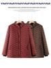 Floral Velvet-Lined Winter Coat for Elderly Women - Warm Cotton Jacket with Stand Collar