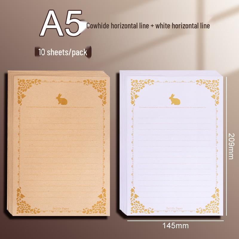 Vintage-Style Thick Kraft Paper Envelopes & Letter Set for Handwritten Notes & Birthday Cards