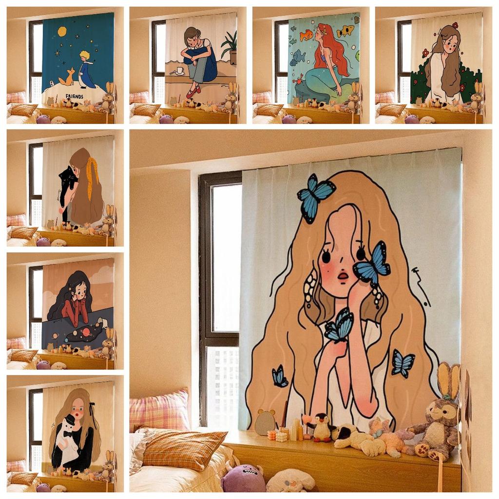 Curtain Window Velcro Self Adhesive Blackout Drapes Home Bedroom Ins Decorative
