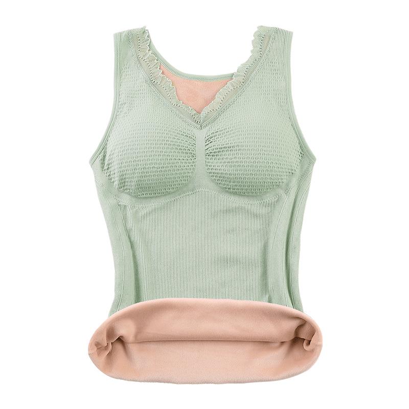 Women's Warm Autumn/Winter Fleece-Lined Elastic Vest with Chest Pads