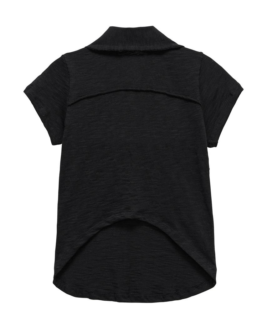 PAHISUM Button Collar Slim Tee_Black