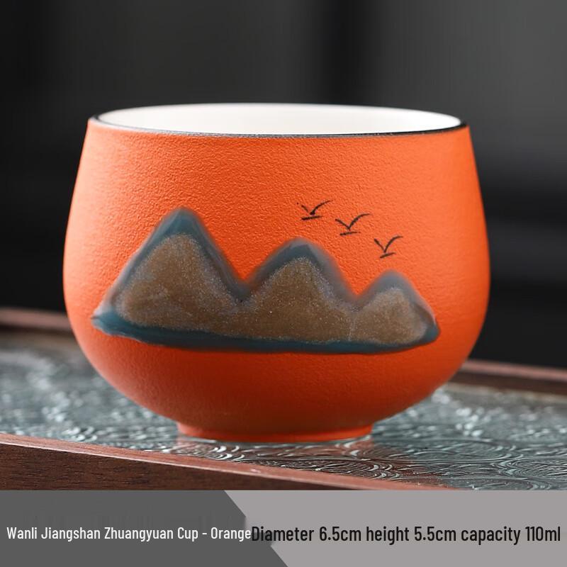 

Jun Seventeen DU Hand-Painted Ceramic Tea Cup Collection 1 Cup