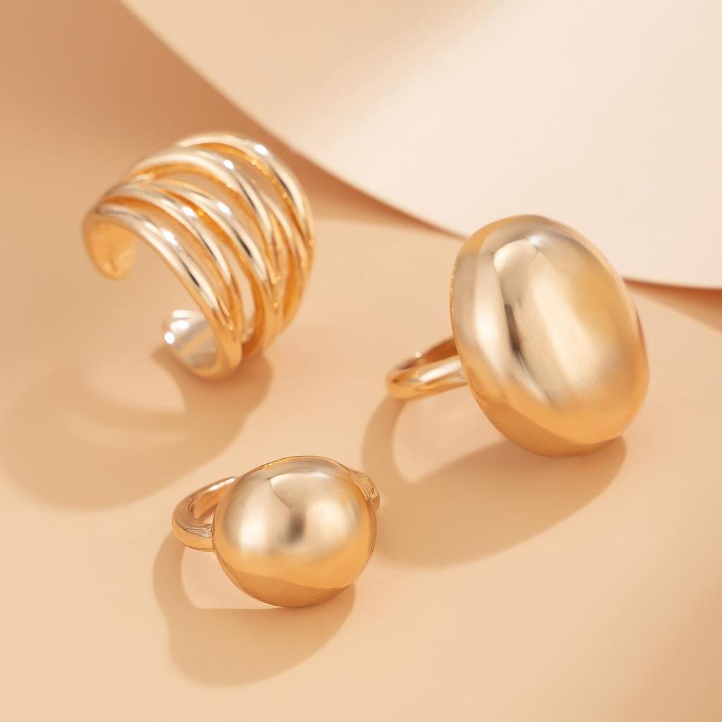 Retro Punk Exaggerated Open Finger Rings for Women Men Geometric Gold Silver Color Knuckle Joint Ring Set 2025 New Jewelry Accessories