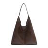 New trendy fashion solid color shoulder bag commuter texture tote bag simple large capacity handbag women's bag