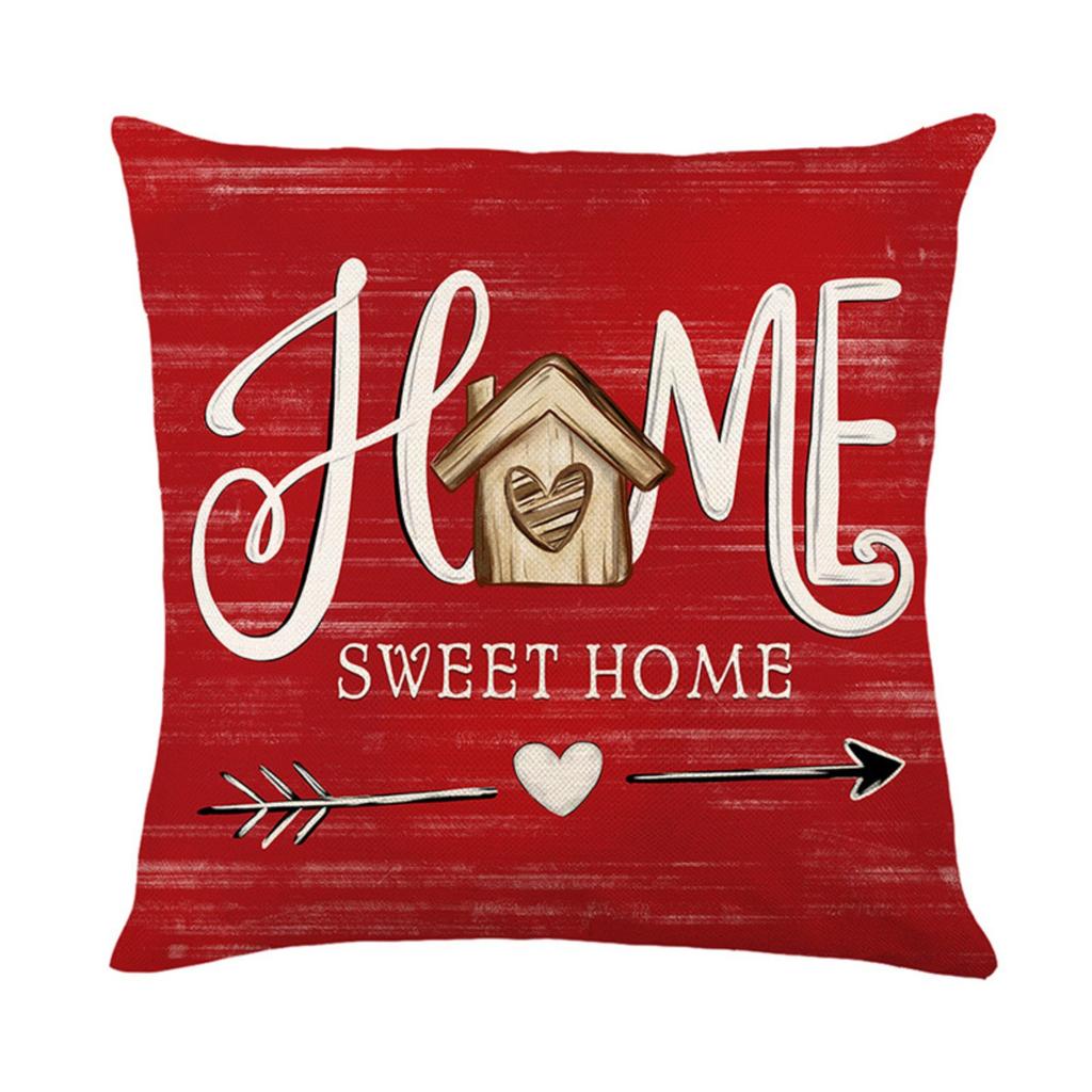 Pillowcase Valentine's Day Linen Print Sofa Decorative Cushion Cover