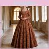 Renaissance Long Dress With Comfortable Linen Fabric For European Fantasy Costume Shows For Adults