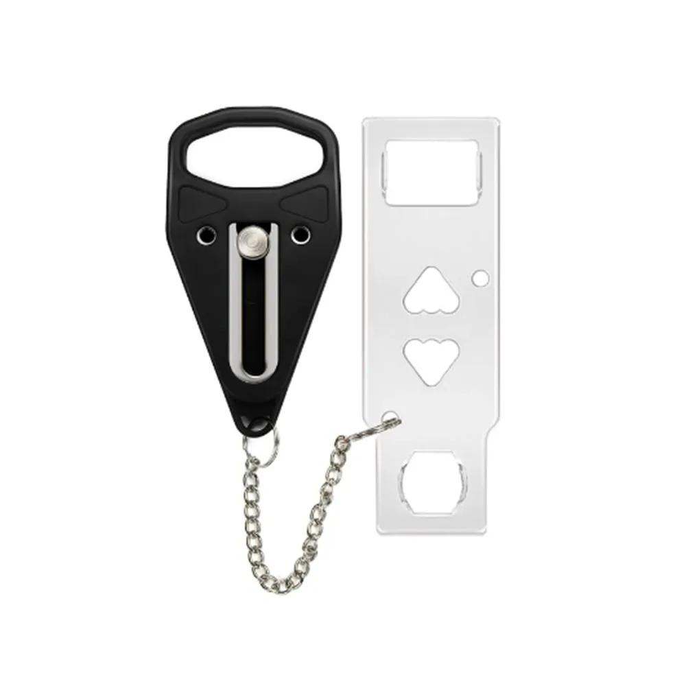 1PC Security Portable Door Lock Latch, Upgrade 2 Holes Removable Door Latch Lock For Travel Safety And Personal Protection