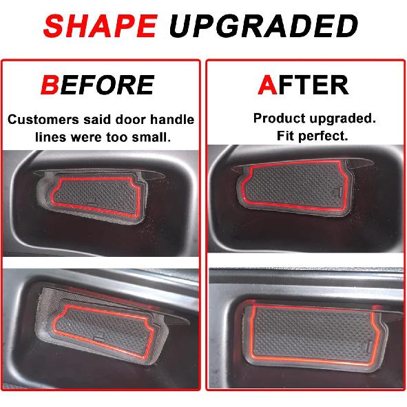 Auovo Anti Dust Door Mats for Chevy Traverse Accessories 2018 Interior Fit Door Cup Center Console Liners 28pcs/Set (Red,Updated)