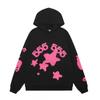 Young Thug Inspired Foam Letter 555555 Hoodie Couple Pink Sweatshirt